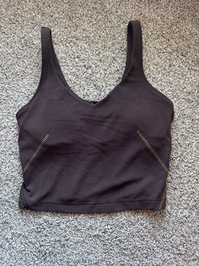 Lululemon rare BrownCrop Tank Top with Subtle Stitch Detailing